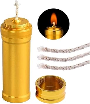 Amazon 金属 アルコールランプ オイルランプミニ キッチンバーナーライト キャンプハイキング旅行 ラボ機器 暖房便利な耐久性 100ml 綿芯 3本付き Chaslean ハンディライト