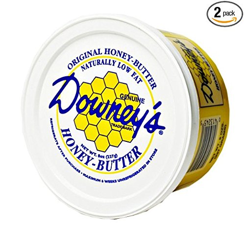 Downey's Natural Honey Butter Variety Pack, Original and Cinnamon Flavors, 8 Oz. Tubs (Pack of 2)