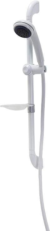 Croydex White Adjustable Shower Riser Rail Kit 3 Spray Handset view 3