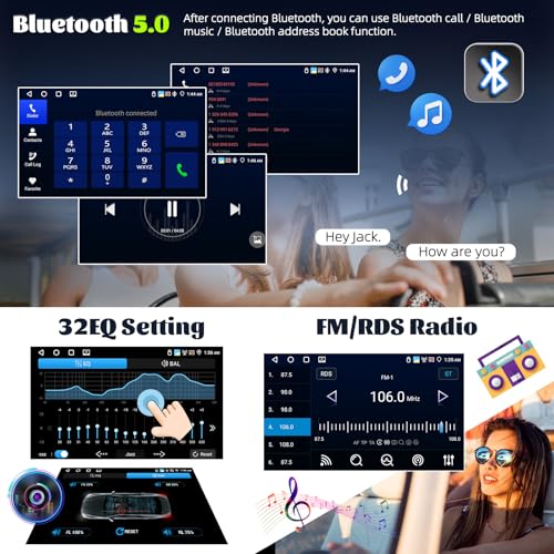 For Fiat Bravo 2008-2013, Android 15, 4G+64G CAMECHO Car Radio for Fiat Bravo Wireless Carplay Android Car, 9 Inch 2DIN Car Screen with GPS Navi WIFI EQ Bluetooth FM/RDS SWC Rear Camera+MIC