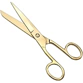 NatSumeBasics 7" Gold Scissors, Sharp Tailor Craft Office Shears | Stainless Steel Professional Fabric Scissors for Cutting Fabric Leather Sewing &amp; DIY