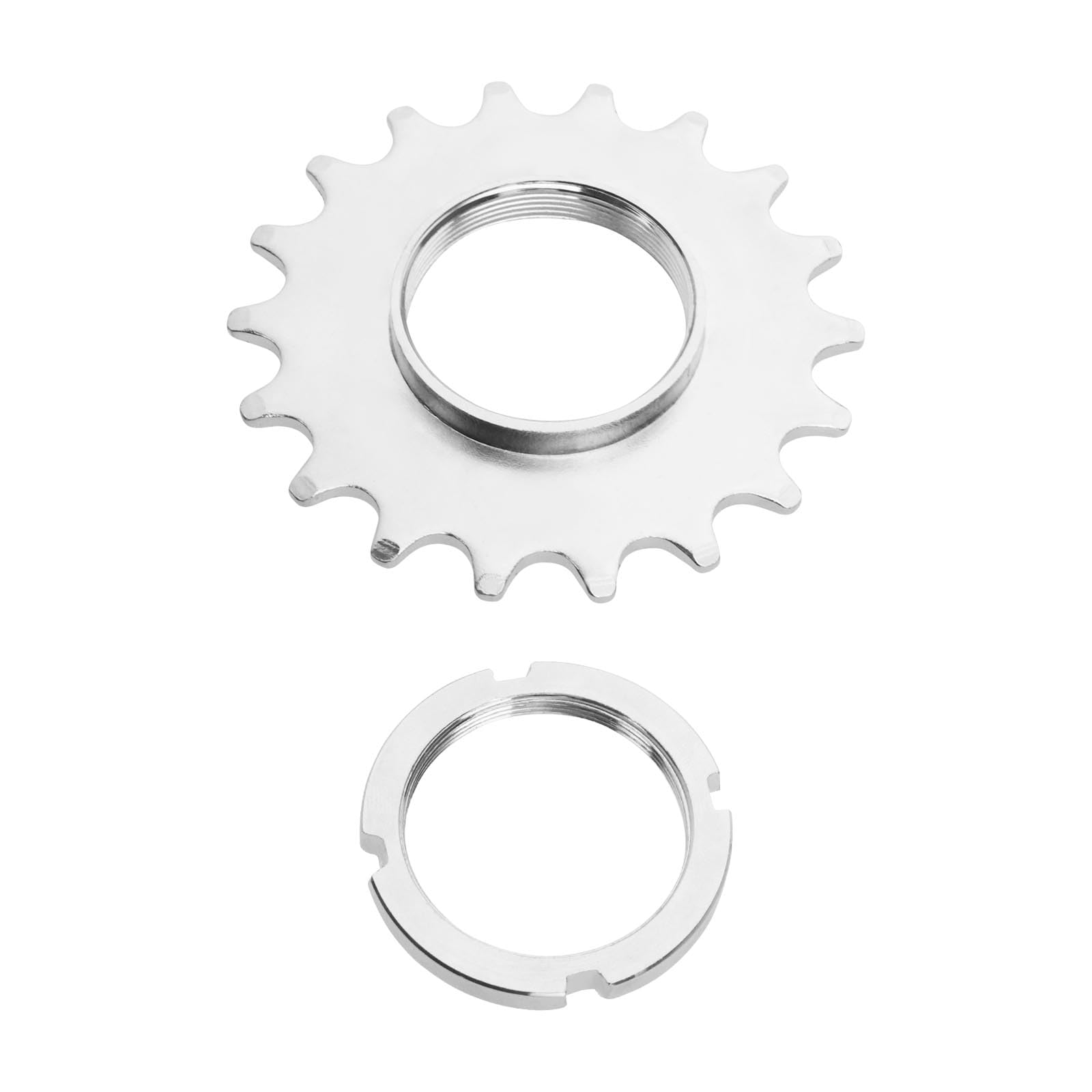 ECSiNG Bike Sprocket Fixed Single Speed Cog Thread Ribg High Strength Steel Bicycle Flywheel Sprockets Parts for Fixed Gear Bike 18T with Lock Ring