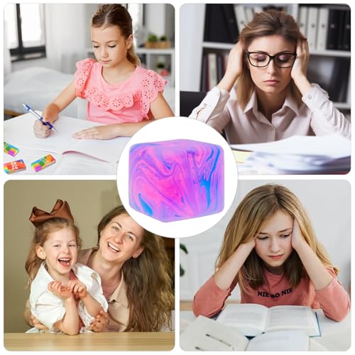 Fidget Toys Squishy Stress Cube - For Adults & Kids, Sensory Fidget Toys for Anxiety Relief, Quiet Ice Doh Cube for Focus, Fun Party Favors & Classroom Prizes​