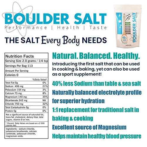 Boulder Salt Low Sodium Salt Unflavored Salt For Cramps, High Blood
