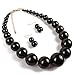KOSMOS-LI Large Style Big Imitate Pearl Strand Choker Necklace With Earrings Set