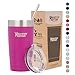Healthy Human Stainless Steel Tumbler with Straw & Lid | Splash Proof Insulated Travel Cup | Eco-Friendly Coffee Tumblers | Water Cups with Straws Cleaner and Splash Proof Lids (20oz, Mulberry)