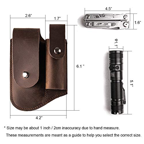 Gentlestache Multitool Belt Sheath, EDC Leather Belt Organizer, Belt