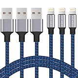 ANTAOLE Nylon Braided iPhone charger 3Pack 6Feet USB Fast Charging Power Cord High Speed Data Sync Cable Extra Long Tablet Connector Compatible with iPhone XS MAX/XS/XR/X/8/7/6s/6/plus/SE/5S/5C/iPad