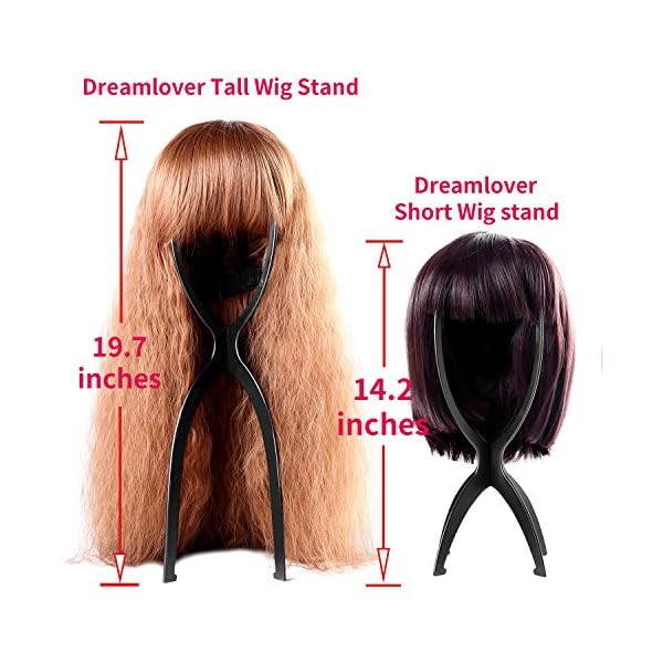 Dreamlover 3 Pack Short And Tall Wig Stands For All Wigs Portable