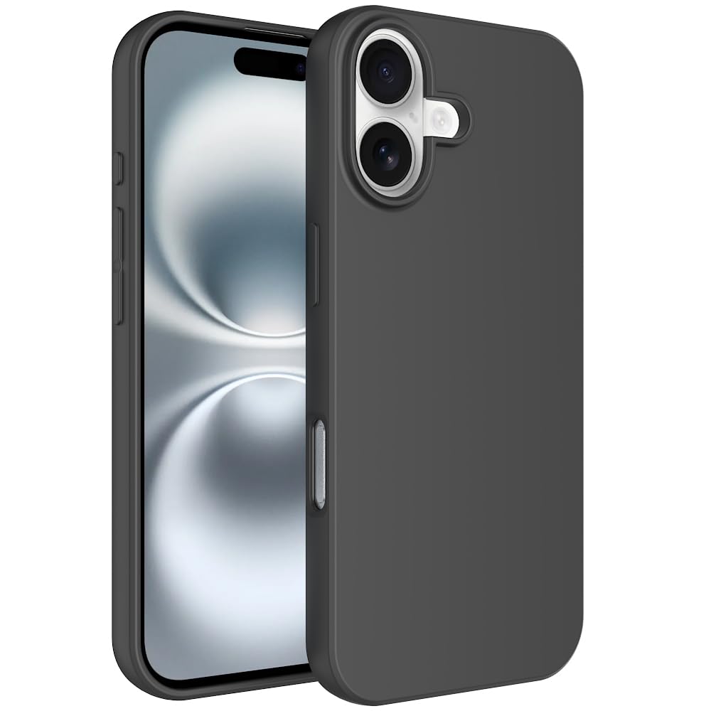 Puxicu Case for iPhone 16, Slim Design Matte Soft TPU Protective Cover for iPhone 16 6.1 inch, Black