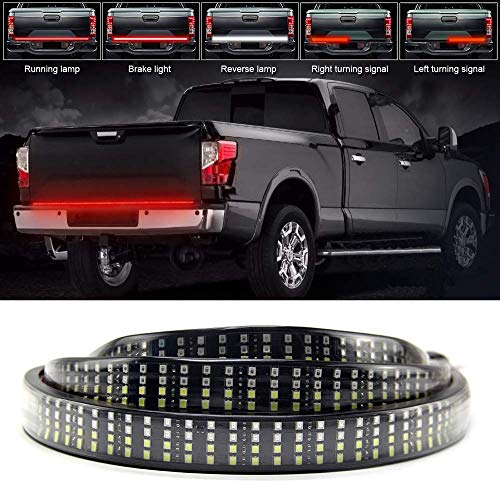 OPL5 60" Tailgate Light Bar, Quad Row Truck Bed Lights Strip 624 LED Turn Signal, Brake, Reverse, Tail lights No Drill Install Truck Lights Bars for Dodge Trucks Pickup Trailer Vehicle (Quad 2 color)