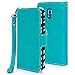 Samsung Galaxy S5 SPORT Case - E LV Deluxe PU Leather Wallet Flip Case with Zebra Print Interior for Galaxy S5 SPORT and 1 Stylus (Blue)
