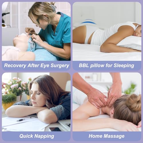 HOMCA Mouth Down Pillow After Eye, Sleep Pillow with Hole for Retina Detachment During Recovery, Massage Pillow, SPA Facial Pillow