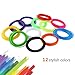 Aokin 3D Pen Filament Refills,3D Printer Filament,3D Printing Filament 1.75mm PLA Filaments Pack of 12 Different Colors(2 Glow, 1 Transparant, 9 Common), Each Color 5 Meters, Total 60 Meters