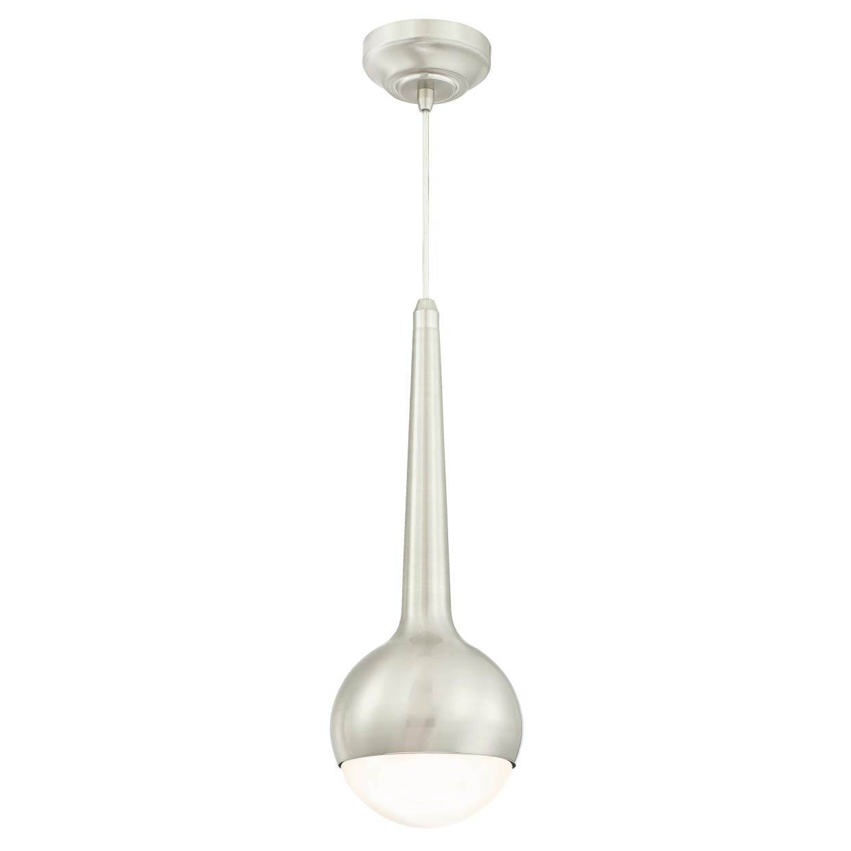 63297 One-Light LED Indoor Pendant, Brushed Nickel Finish with Frosted Opal Glass