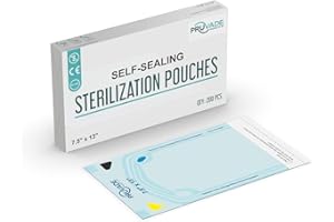 PRUVADE Sterilization Pouches - 200 Pack 7.5” x 13” Sterilizer Bags for Dental Offices - Autoclave Self Sealing Sterilization Pouch for Dental Instruments, Nail Techs, Tattoo, Medical Lab-7.5” x 13”