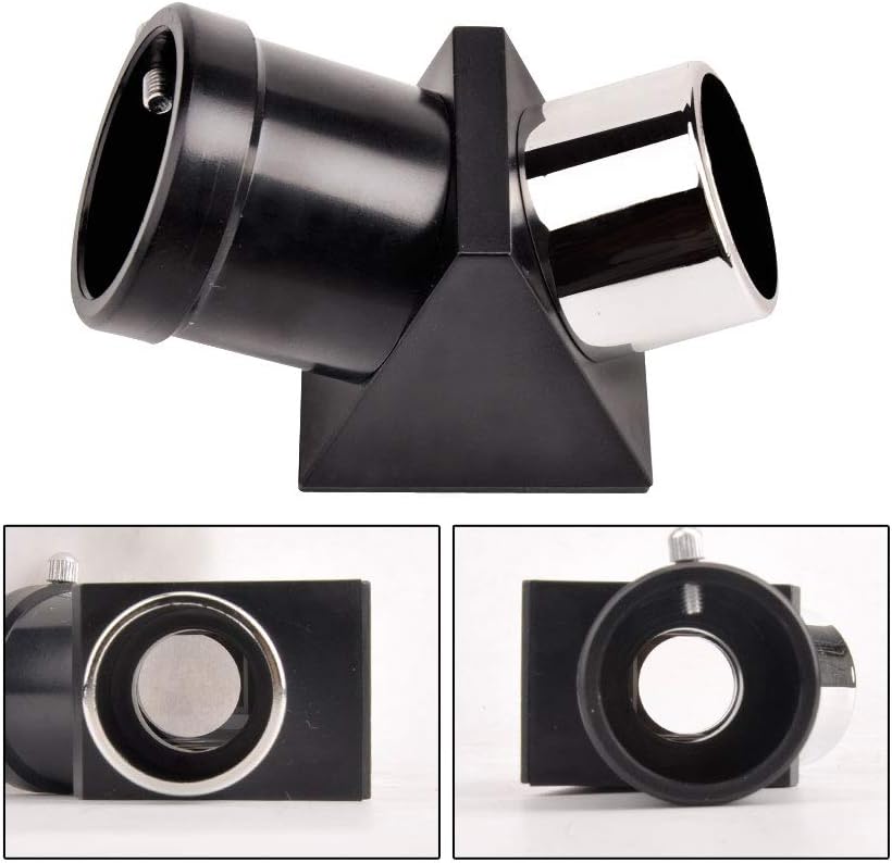 Moutec 1.25'' 45 Degree Fully Coated Star Diagonal Mirror, Erecting Prism for Refractor Astronomical Telescopes