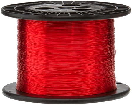 Remington Industries 24SNS 24 AWG Magnet Wire, Enameled Copper Wire, 5.0 lb, 0.0211" Diameter, 4014' Length, Red