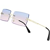 Stylish Small Rectangle Sunglasses Women Men Tinted Frameless Eyewear Ultralight Candy Color Ocean Sun Glasses Shades NP1034