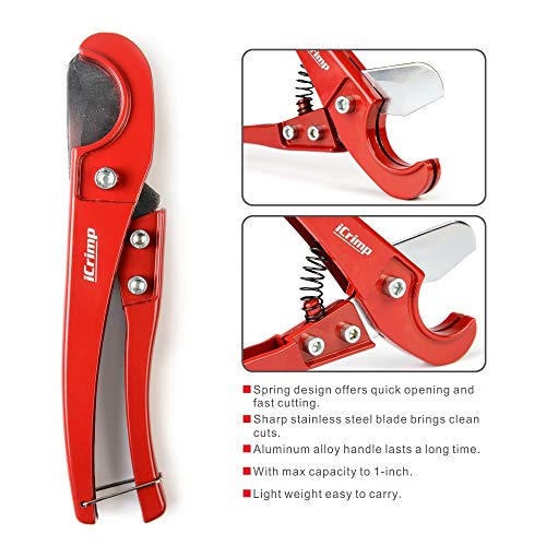 iCrimp Mini PEX Pipe Quick Cinch Tool Set for Stainless Steel Clamp from 3/8-inch to 1-inch-with Pex Cutter,20pcs 1/2-inch and 10pcs 3/4-inch Stainless Steel Clamps included - Thumbnail 4