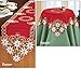 Collections Etc Poinsettia Elegant Red Christmas Table Linens, Runner