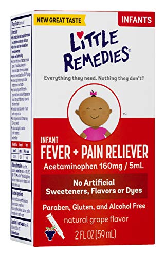 Little Remedies Infant Fever & Pain Reliever | Natural Grape Flavor | 2 FL OZ