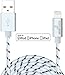 UberPower by NRGized Lightning to USB Cable [Apple MFi Certified] 3ft / 0.9m with Metal Connector Head and Braided Cable for iPhone 6 6Plus 5s 5c 5, iPad Air, Air mini, iPad, and iPod (White/Black)