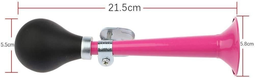 Bike Air Horn Bicycle Cycling Retro Chrome Metal Hooter Loud Bell Bugle Trumpet Alarm Rubber Squeeze Bulb, 8.46 Inch(Pink) - Image 4