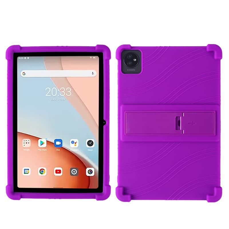 FKQLH Case for Blackview Tab 7 WiFi, Adjustable Soft Silicone Kids Friendly Protective Cover for Blackview Tab 7 WiFi Tablet 10 Inch, Purple