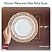 Plastic Silverware Thanksgiving Disposable Plate Set - 25 Guests - Includes Rose Gold Dinner and Appetizer Dessert Plates, Forks, Knives Spoons - 125 Pcs Total