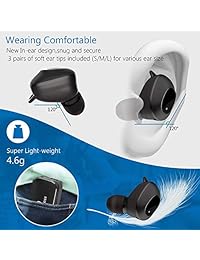 Auriculares inalámbricos Bluetooth 100H tiempo de reproducción, cancelación de ruido, verdaderos auriculares inalámbricos Bluetooth 5.0 con funda de carga de 2600 mAh HD estéreo sonido Auto Paring Micrófono integrado Dos altavoces para llamadas