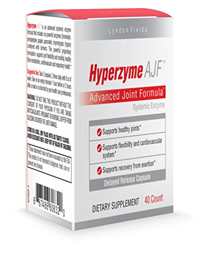 New Hyperzyme AJF - Advanced Joint Support - Systemic Proteolytic Enzymes - Proprietary Formulation of 6 Powerful Enzymes Combined with Tumeric & Serrapeptase 90 Delayed Released Capsules