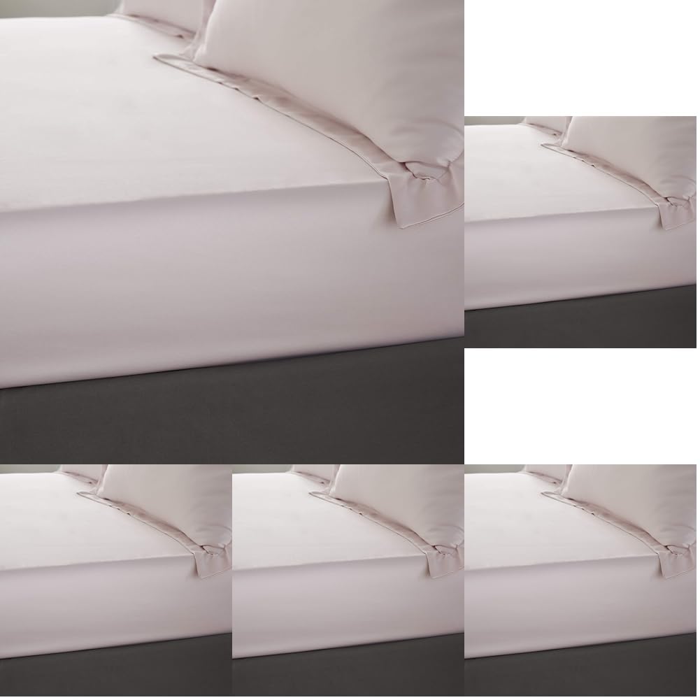 Catherine Lansfield Silky Soft Satin Double Fitted Sheet Blush Pink (Pack of 5)