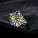 JewelryPalace Flower Multicolor 3.1ct Natural Amethyst Garnet Peridot Citrine Blue Topaz Cocktail Ring 925 Sterling Silver Size 8