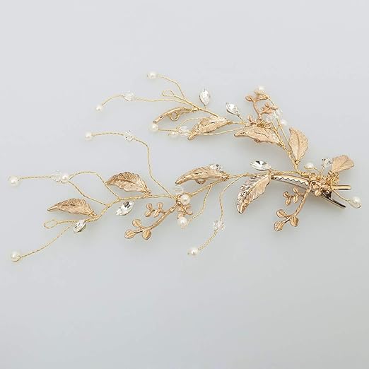 Amazon Com Alonswallow Bridal Tiara Gold Handmade Bridal Jewelry