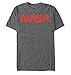 NASA Simply Red Logo Mens Charcoal Heather T-shirt