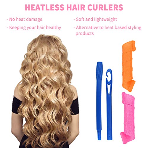 Magic Hair Curlers Spiral Curls Styling Kit,18 PCS No Heat Wave Hair