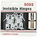 SOSS - 204CUS26D Mortise Mount Invisible Hinges with 4 Holes, Zinc, Satin Chrome Finish, 2-3/8