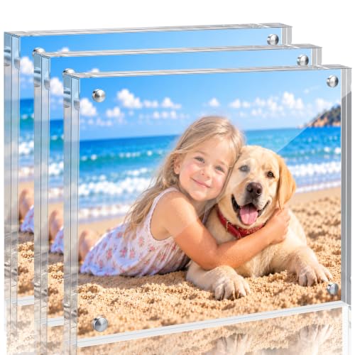 JUOIFIP Acrylic Photo Frames Double Sided Magnetic