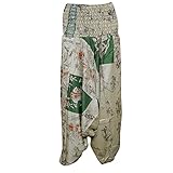 Mogul Vintage Gauze Harem Pants Strapless Hippie Beach Trousers/Dress