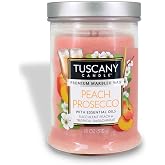 Tuscany Candle Peach Prosecco Long-Lasting Scented Jar Candle, 18 oz