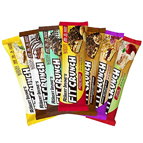 FITCRUNCH Protein Bar Sample Box, Protein Bar Snack Box, Gluten Free (7