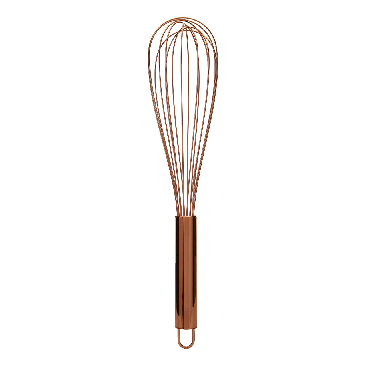 Premier Housewares Hand Wisk For Mixing Rose Gold Finish Stainless Steel Large Handheld Whisker for Baking Rust Resistant Whisks With Firm Grip 8 x 8 x 39