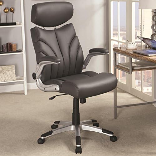 A Line Furniture Mercado Contemporary Sleek Design Grey Executive Office Chair with Head Rest