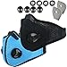 Infityle Dustproof  Masks - Activated Carbon Dust Mask with Extra Filter Cotton Sheet and Valves for Pollution,Anti Pollen Allergy, PM2.5, Running, Cycling,Woodworking,Outdoor Activities（Black+Blue）