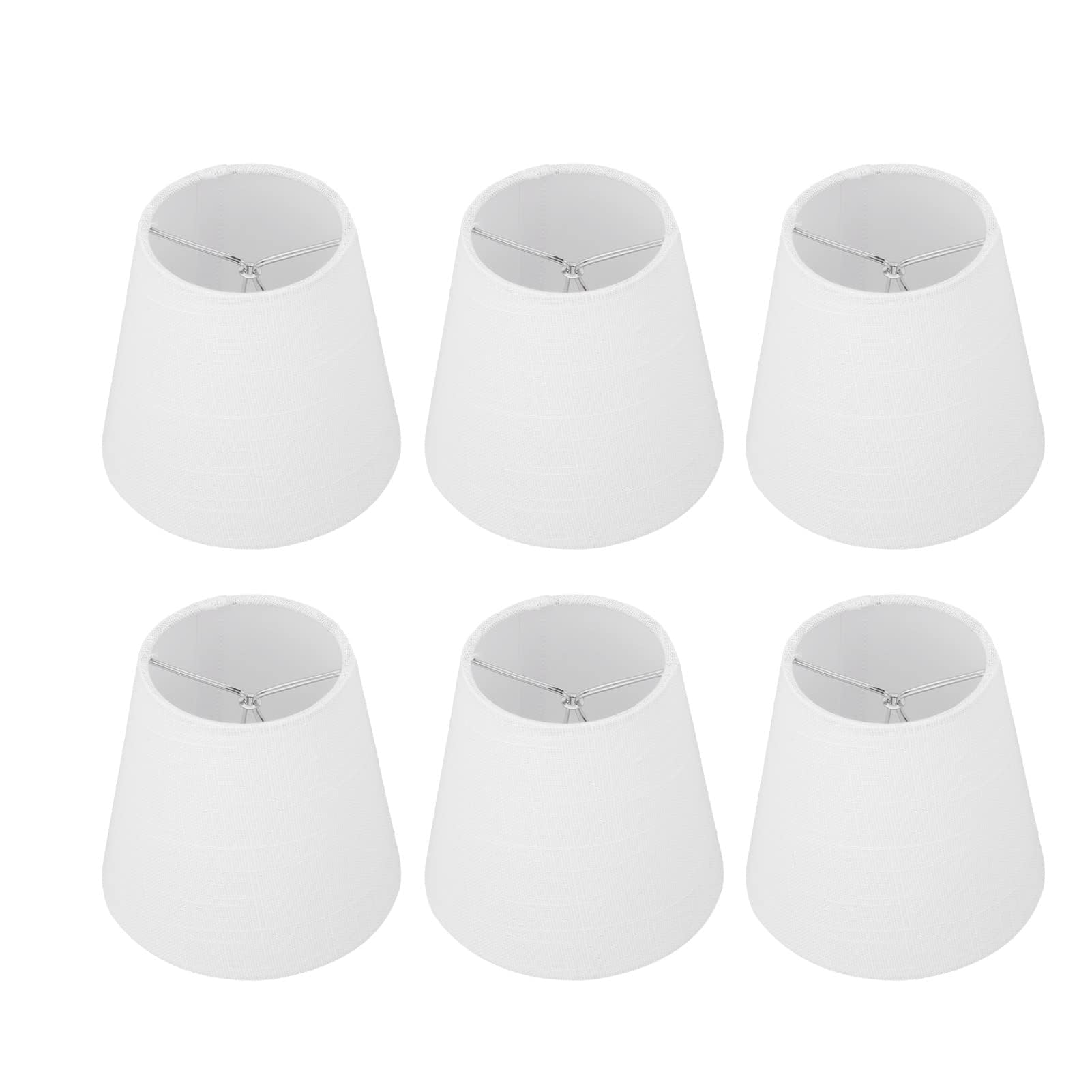 6pcs Small Lamp Shade White Lamp Shade Clip on for Candelabra Bulbs Table Chandelier Wall Lamp