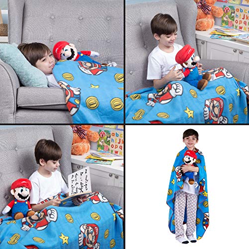 Franco Kids Bedding Soft Plush Throw and Hugger Pillow Set, 40" x 50