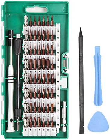 UFire Screwdriver Set Magnetic Screwdriver Kit 63 in 1 with 56 bits Precision Screwdriver Set Repair Tool Kit for iPhone 8, 8 Plus, Tablet, Cellphone, Macbook, Xbox, Watch, PC, Game Console - Green