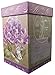 Ceramic Travel Mug Latte Tea Cup With Lid in Gift Box 17 oz. (Butterfly and Purple Flowers)