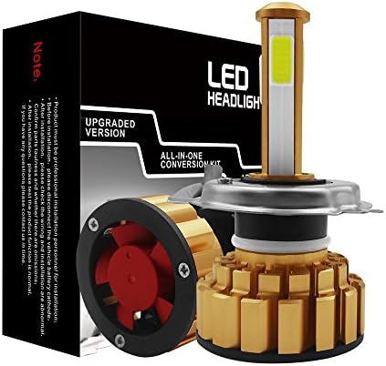 Voilio 2pcs H4/9003/HB2 LED Headlight Bulbs 8000LM 6000K COB Chips 80w/Pair Extremely Bright IP68 Waterproof Conversion Kits Car LED Headlights